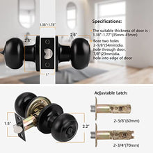 Load image into Gallery viewer, Probrico 6Pcs Black Privacy Door Knobs Lock for Bedroom or Bathroom Flat Ball Keyless Door Handles
