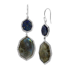 Load image into Gallery viewer, Silpada 'Lapis of Luxury' Natural Lapis &amp; Labradorite Drop Earrings in Sterling Silver
