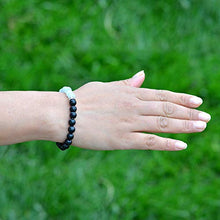 Load image into Gallery viewer, Natural Black Obsidian Crystal Bracelet-Chakra Healing Selenite Agate for Energy Balancing

