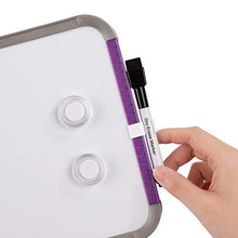 Load image into Gallery viewer, Deli Small Magnetic Dry Erase Board, 8.5 x 11 Inches, Whiteboard with Markers &amp; Magnets for to Do List, Refrigerator, Locker, Office Door, Wall, Purple Frame
