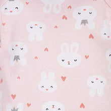Load image into Gallery viewer, GERBER Baby Girls 4-Pack Short Sleeve Onesies Bodysuits, Pink Bunnies, 6-9 Months
