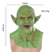 Load image into Gallery viewer, Ghost Cosplay Mask Goblin Costume Full Face Mask Halloween for Adults Masquerade Party Green

