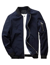 Load image into Gallery viewer, Lentta Men's Casual Slim Lightweight Softshell Spring Windbreakers Bomber Jacket（DarkBlue-XS）
