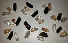 Load image into Gallery viewer, 3pc Set Clear &amp; Smokey &amp; Tangerine Quartz Points Raw Natural Healing Crystal Gemstone Specimens from Brazil
