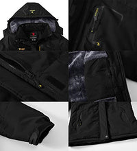 Load image into Gallery viewer, YSENTO Women's Fleece Ski Jacket Waterproof Windproof Mountain Raincoat Warm Snow Jacket Black Size M
