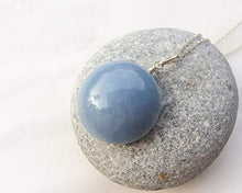 Load image into Gallery viewer, Natural Celestite/Angelite sterling silver handmade pendant
