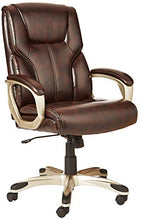 Load image into Gallery viewer, AmazonBasics High-Back, Leather Executive, Swivel, Adjustable Office Desk Chair with Casters, Brown
