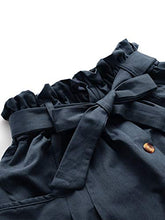 Load image into Gallery viewer, SweatyRocks Women's Vintage Button Front Belted Elastic Waist Midi Skirt with Pocket Navy L
