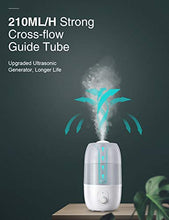 Load image into Gallery viewer, Ultrasonic Humidifier for Bedroom, Kealive 30-Hour Cool Mist Humidifier(2.7L/0.7G), Baby-Safe Auto-Shutoff, Whisper Quiet, 3-Level Mist Output, Rapid Humidification Effect, Dirt-Resistant Nano Coating
