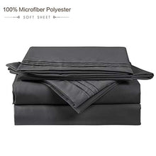 Load image into Gallery viewer, MAEVIS Bed Sheet Set Queen Size 18 Inches Deep Pocket 100% Polyester Microfiber Luxury Smooth Bedding, Super Soft Hypoallergenic Breathable, Resistant Fade Stain Wrinkle-4 Piece (Dark Gray)
