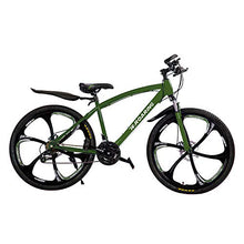 Load image into Gallery viewer, HGmart Mountain Bike 21 Speed Double Disc Brake 26-inch Wheels 6 Spoke Bicycle Front Suspension MTB for Adult or Teens, DarkGreen
