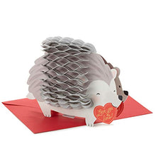 Load image into Gallery viewer, Hallmark Paper Wonder Pop Up Valentines Day Card (Honeycomb Hedgehog)
