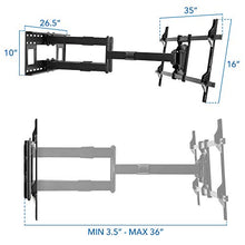 Load image into Gallery viewer, Mount-It! Long Extension TV Mount, Dual Arm Full Motion Wall Bracket with 36 inch Extended Articulating Arm, Fits Screen Sizes 50 55 60 65 70 75 80 85 90 Inch, VESA 800x400mm Compatible, 176 lb
