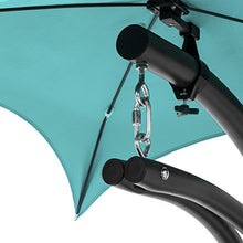 Load image into Gallery viewer, Best Choice Products Hanging Curved Chaise Lounge Chair Swing for Backyard, Patio w/Pillow, Canopy, Stand - Teal
