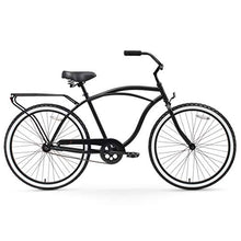 Load image into Gallery viewer, sixthreezero Around The Block Men's Single-Speed Beach Cruiser Bicycle, 26" Wheels, Matte Black with Black Seat and Grips
