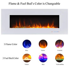 Load image into Gallery viewer, Valuxhome Electric Fireplace, 50 Inches Wall Mounted Fireplace with Overheating Protection, Thermostat, Timer &amp; Remote, Touch Screen,1500/750W, White
