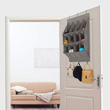 Load image into Gallery viewer, STORAGE MANIAC Over The Door Shoe Organizer, 2-Pack Hanging Shoe Organizer, Wall Shoe Organizer Grey, 12-Pocket
