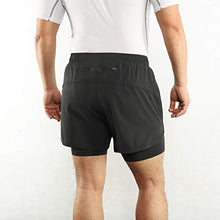 Load image into Gallery viewer, Lixada Men's 2-in-1 Running Shorts Quick Drying Breathable Active Training Exercise Jogging Cycling Shorts Blue
