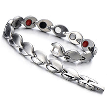 Load image into Gallery viewer, COOLSTEELANDBEYOND Special Design Leaf Link Silver Color Bracelet Free Link Removal Kit

