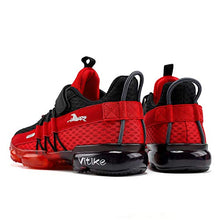 Load image into Gallery viewer, JMFCHI Boys Girls Kids' Sneakers Knitted Mesh Sports Shoes Breathable Lightweight Running Shoes for Kids Fashion Athletic Casual Shoes Black/Red Size 4
