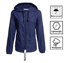 Load image into Gallery viewer, Hount Women's Lightweight Hooded Raincoat Waterproof Packable Windbreaker Jacket (L, Navy Blue)
