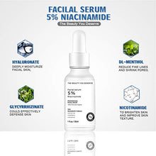 Load image into Gallery viewer, Alatimi Niacinamide Facial Serum, 5% Vitamin B3 Pure Hyaluronic Acid Removes Acne Spots Moisturizes for Facial Neck Chest (Niacinamide Facial Serum)
