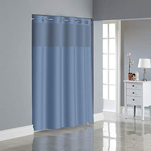 Load image into Gallery viewer, Arcs &amp; Angles Fabric 3-in-1 Shower Curtain Set with PEVA Snap-in Liner and Window, 71 X 74in, Midnight, 1 Pack
