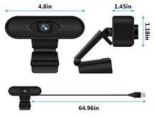 Load image into Gallery viewer, Webcam with Microphone, LFS 1080P HD Streaming USB Computer Webcam 65 inch Long Cable Manual Focus Noise Reduction [Plug and Play] [30fps] for PC Video Conferencing/Calling, Laptop/Desktop Mac

