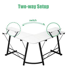 Load image into Gallery viewer, L Shaped Desk Home Office Corner Desk,Gaming Computer Desk,PC Latop Study Writing Table Workstation with Large Monitor Stand,White,50.8"
