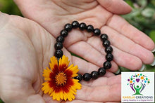 Load image into Gallery viewer, Karelia Creations Shungite Bracelet (Adult) - for 5G EMF Radiation Protection Shield Blocker, Immune System, Energy Healing - Men, Women, Teens, Seniors (8 inch bracelet, 8mm Beads) Product Name
