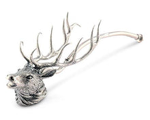 Load image into Gallery viewer, Vagabond House Pewter Elk Candle Snuffer Extinguisher Artisan Designed Handcrafted for Refined Cabin Lodge Mountain Decor Heirloom Quality 10 inch Long
