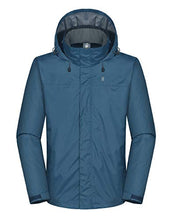 Load image into Gallery viewer, Little Donkey Andy Men's Waterproof Rain Jacket Outdoor Lightweight Rain Shell Coat for Hiking, Travel Blue Mirage Size S
