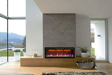 Load image into Gallery viewer, Mystflame 50 inch Electric Fireplace - Ultra Slim Frame - in Wall Recessed &amp; Wall Mounted - Multicolor Flame - Log &amp; Crystal Hearth - 1500/750 Watt Heater - Remote Control &amp; Touch Screen - Timer
