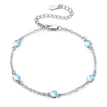 Load image into Gallery viewer, Moonstone Bracelets 925 Sterling Silver Rainbow Round Moonstone Girl Bracelet Moonstone Jewellery for Women
