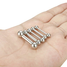 Load image into Gallery viewer, Udalyn 5Pcs Stainless Steel Tongue Ring Internally Threaded Straight Body Piercing Set 6-14G
