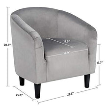 Load image into Gallery viewer, YAHEETECH Velvet Accent Chair Arm Chair - Accent Barrel Chair - Set of 2 - Gray
