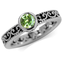 Load image into Gallery viewer, Silvershake Natural Peridot 925 Sterling Silver Stack Stackable Filigree Ring Size 6
