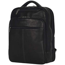 Load image into Gallery viewer, Kenneth Cole Reaction Manhattan Commuter Slim Backpack 16" Laptop Computer &amp; Tablet Travel, Business, Work, School Bookbag, Black, Colombian Leather
