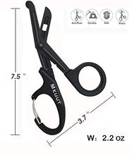 Load image into Gallery viewer, 2 Pack Medical Scissors with Carabiner-7.5" Bandage Shears, Premium Quality Fluoride-Coated with Non-Stick Blades Stainless Steel EMT Scissors
