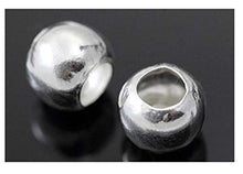 Load image into Gallery viewer, 30pcs Sterling Silver 8mm Round Spacer Beads (Large Hole ~ 3.2mm) for Jewelry Craft Making Findings SS70
