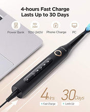 Load image into Gallery viewer, Fairywill Electric Toothbrush Powerful Sonic Cleaning - ADA Accepted Rechargeable Toothbrush with Timer, 5 Modes, 3 Brush Heads, 4 Hr Charge Last 30 Days Whitening Toothbrush for Adults and Kids Black
