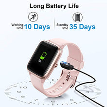 Load image into Gallery viewer, Anbes Health and Fitness Smartwatch with Heart Rate Monitor, Smart Watch for Home Fitness Tracking, Yoga, Exercise Bike, Treadmill Running, Compatible with iPhone and Android Phones for Women Men

