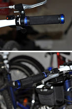 Load image into Gallery viewer, TOPCABIN Double Lock on Locking Bicycle Handlebar Grips Cycle Bicycle Mountain Bike BMX Floding (a Pair) Blue Gold Red (Blue (a Pair))
