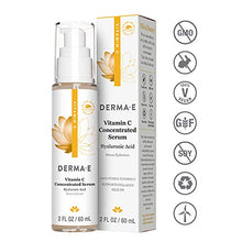 Load image into Gallery viewer, DERMA E Vitamin C Concentrated Serum with Hyaluronic Acid, Antioxidant Protection, Boots Hydration, Anti-Aging Properties, 2oz
