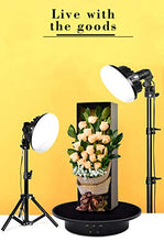 Load image into Gallery viewer, JAYEGT Motorized Rotating Display Stand, 20CM /Load 8KG, 360 Degree Electric Rotating Turntable for Photography Products, Jewelry, 3D Model,with 5 Colors Backgrounds- Black
