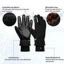 Load image into Gallery viewer, Cevapro -30℉ Waterproof Winter Gloves Suede 3M Insulated Gloves for Men Women Cold Weather Running Hiking Skiing
