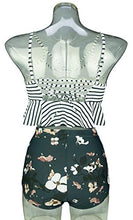 Load image into Gallery viewer, COCOSHIP White &amp; Black Polka Dot Retro Boho Flounce Falbala High Waist Bikini Set Chic Swimsuit Bathing Suit S(FBA)
