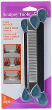 Load image into Gallery viewer, Sculpey Tools Clay Blades, 3 blades included - flexible, wavy and rigid blade, polymer oven-bake clay tool, great for all skill levels and craft projects
