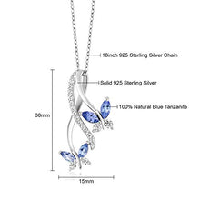 Load image into Gallery viewer, Gem Stone King Blue Tanzanite 925 Sterling Silver Butterfly Infinity Pendant Necklace 1.21 Ct Marquise Cut Gemstone Birthstone with 18 Inch Silver Chain
