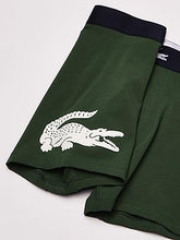 Load image into Gallery viewer, Lacoste mens Iconic Fashion 3 Pack Cotton Stretch Boxer Briefs, Thyme/Navy Blue-white, Large US
